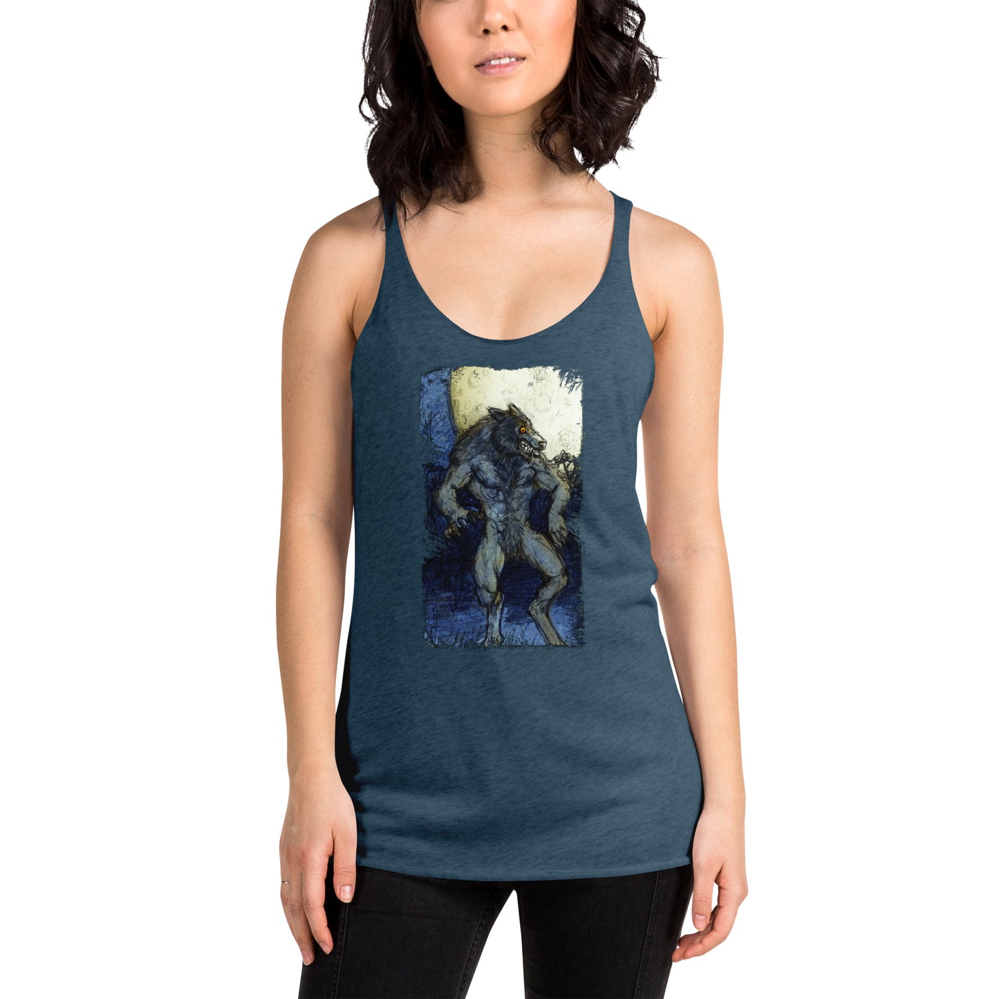 Dogman Blue Moon Women's Racerback Tank