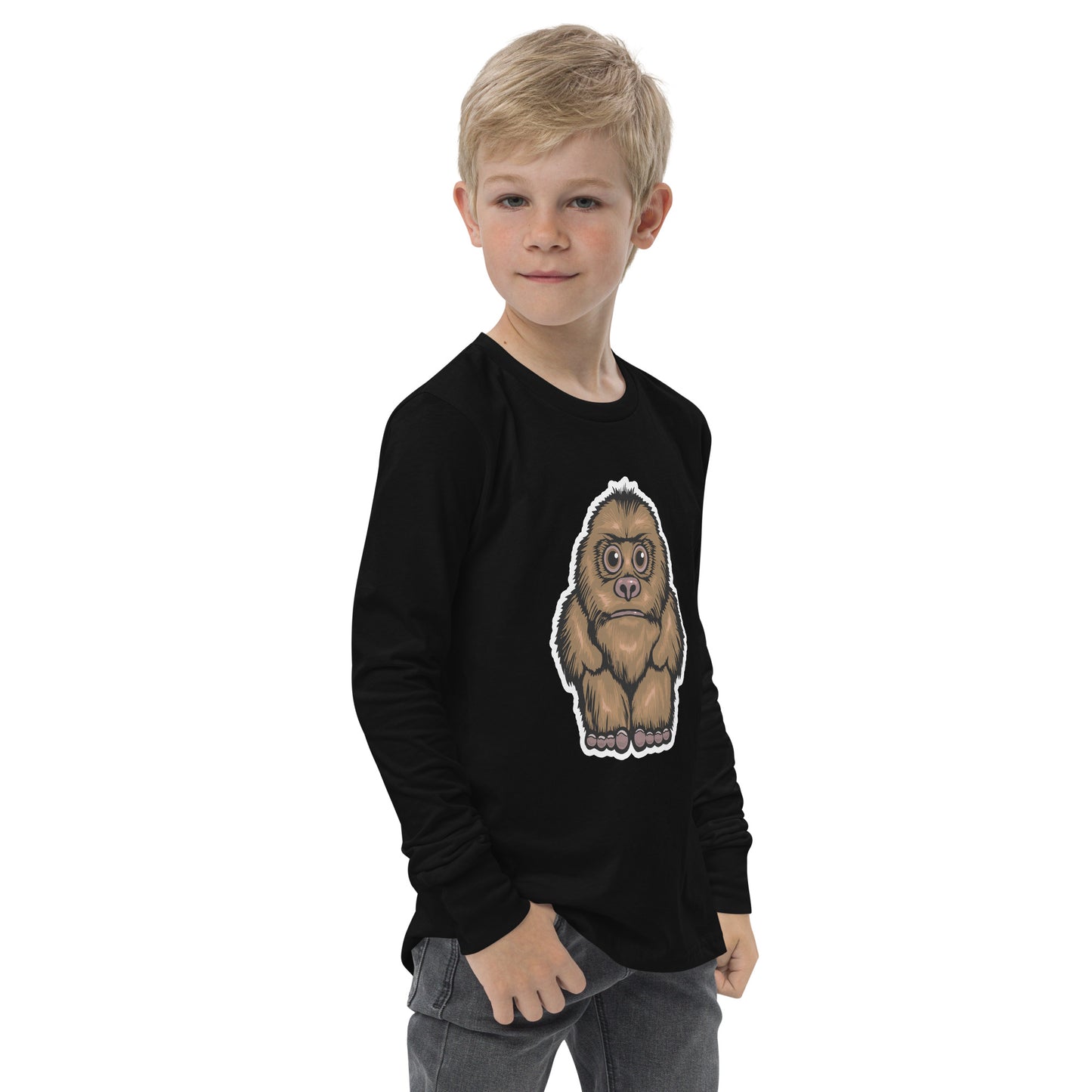 Chibi Bigfoot Youth long sleeve tee