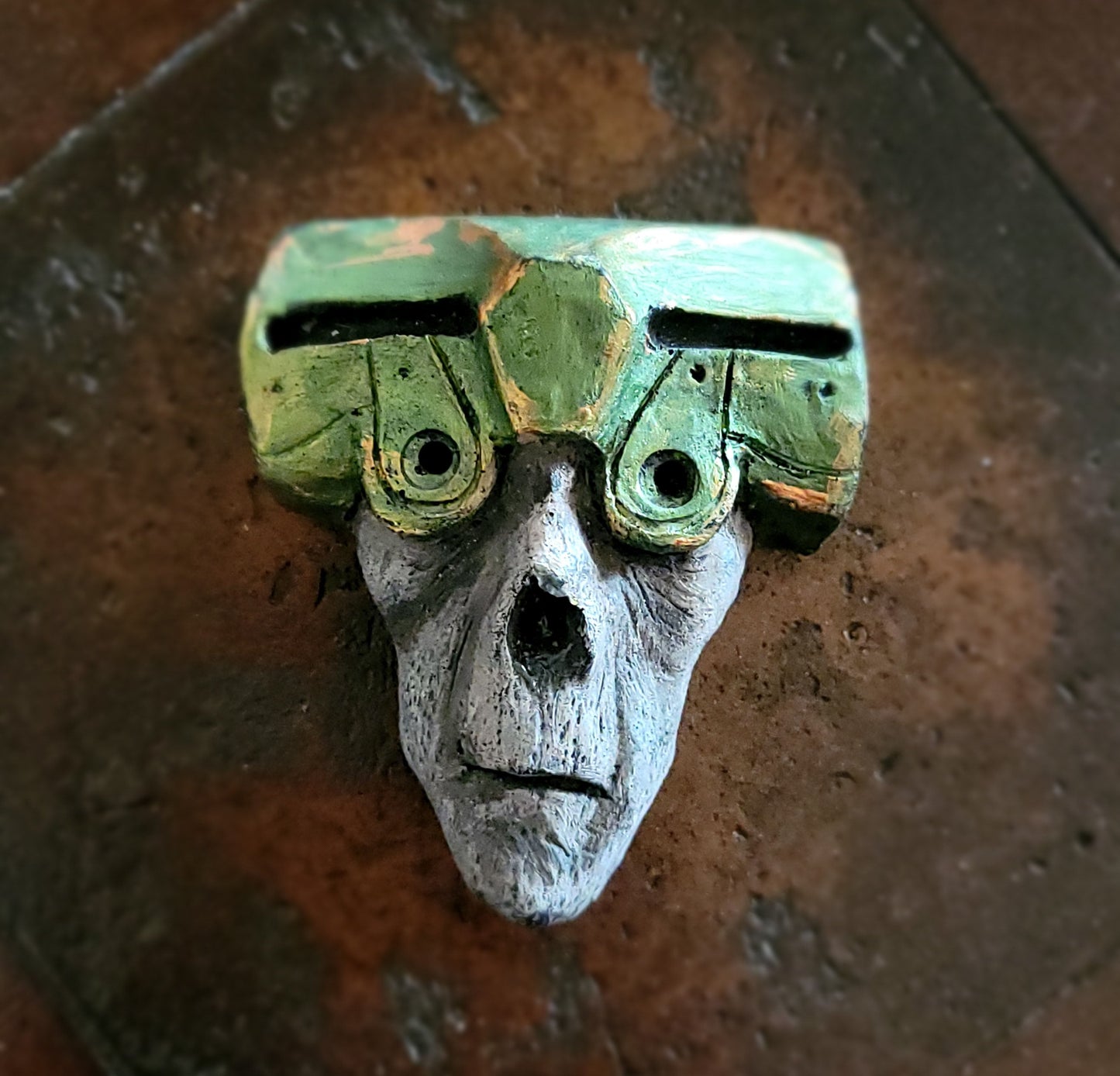 Alien Zombie mech patina brass 3D magnet