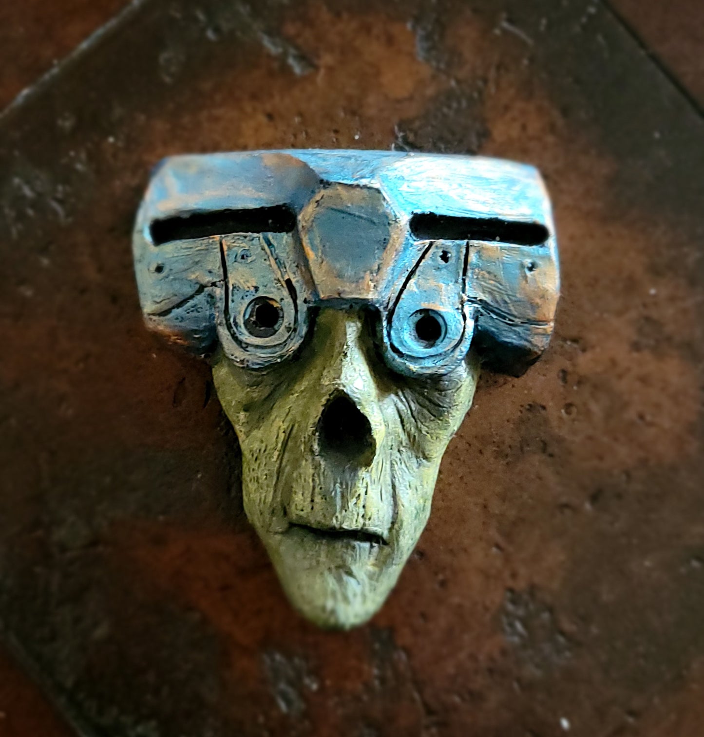 Alien Zombie mech damaged blue 3D magnet