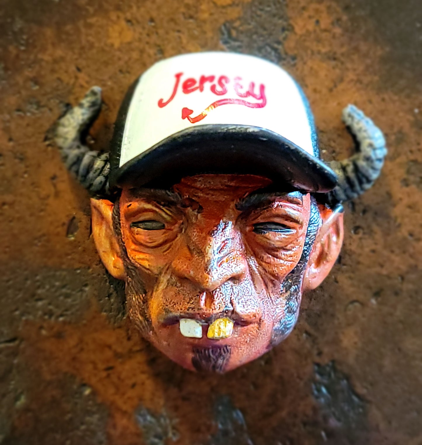 Jersey Devil, Beelzabubba 3D sculpted magnet with Jersey cap
