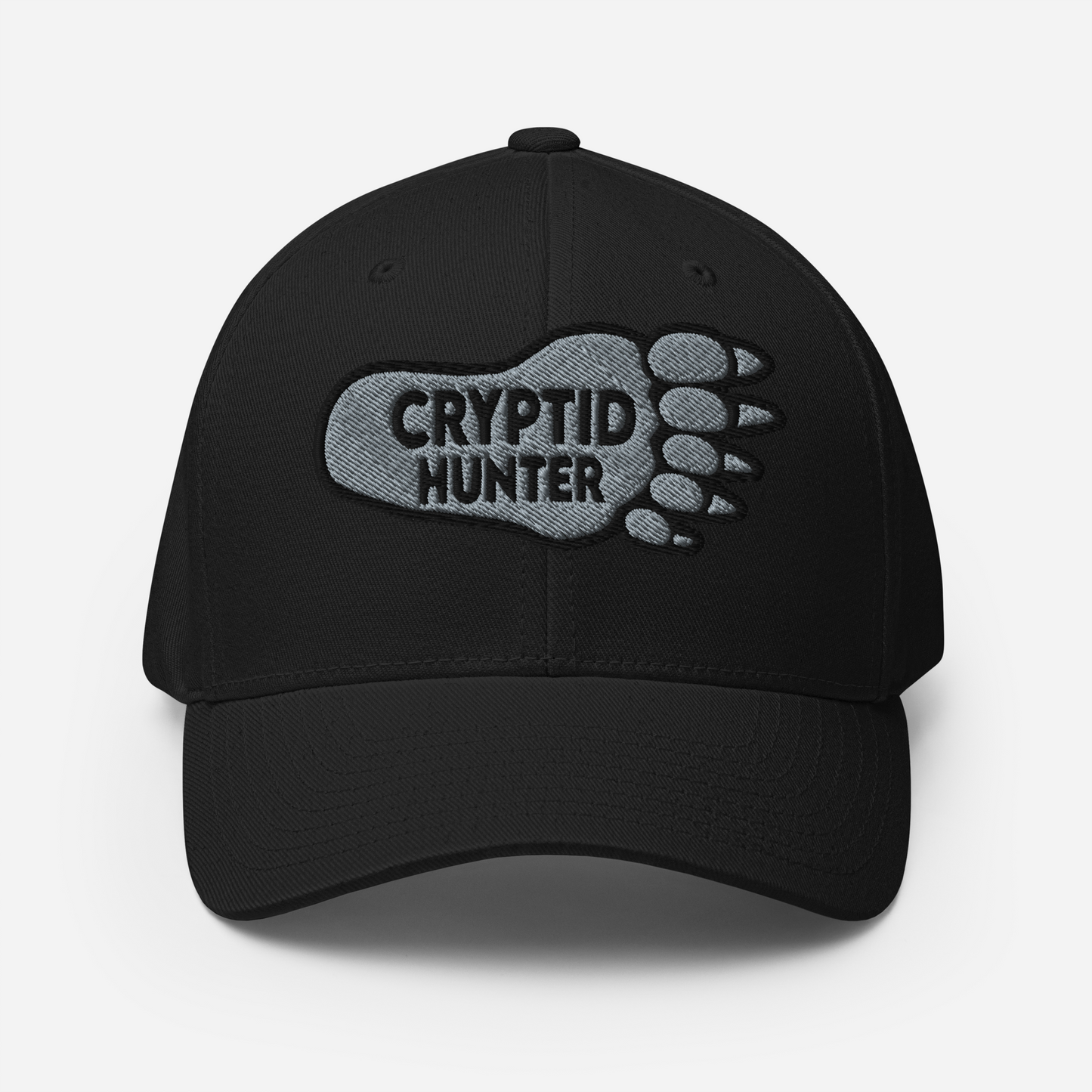 Black Cryptid Hunter Structured Twill Cap cryptidcurosities