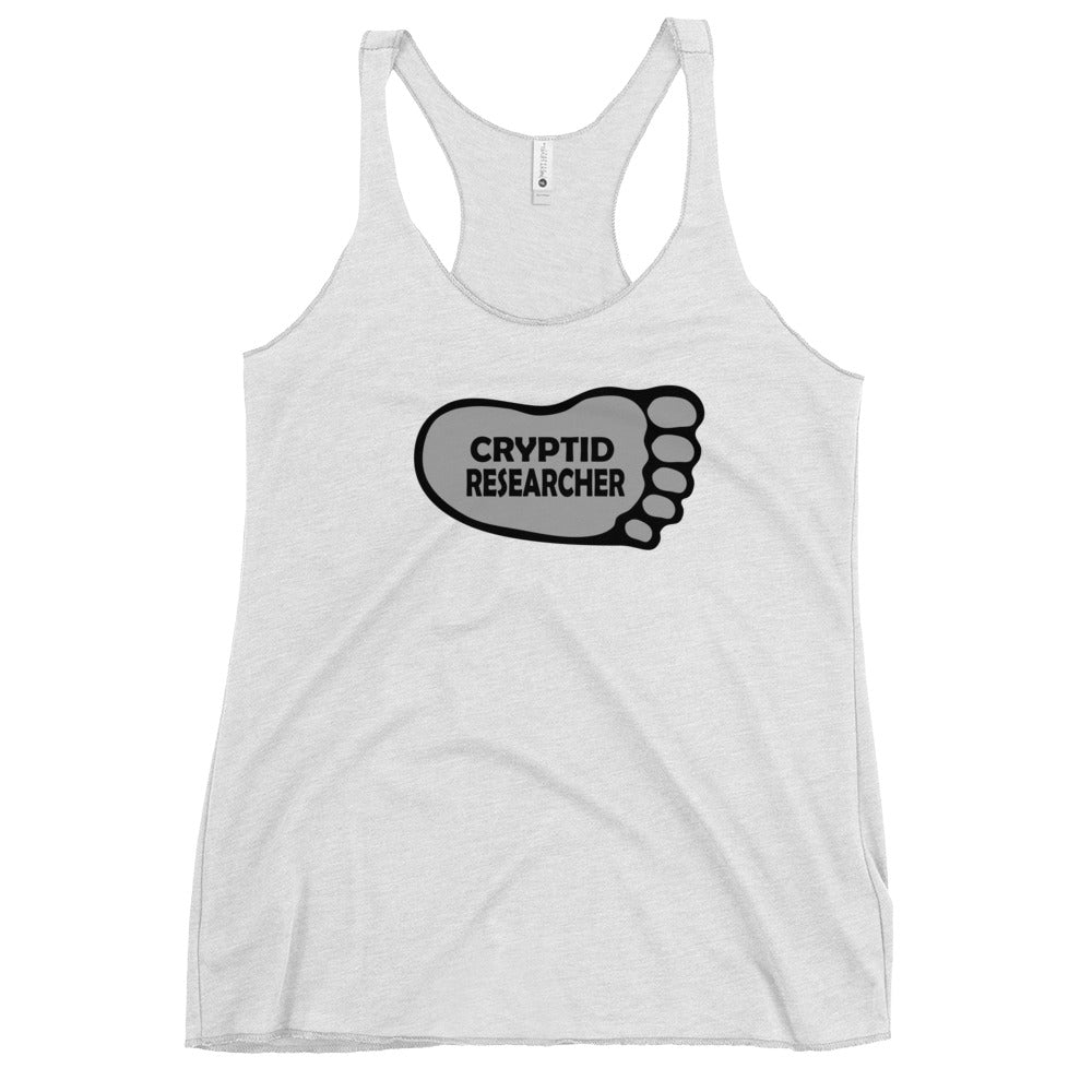 Heather White Cryptid Researcher Women's Racerback Tank cryptidcurosities