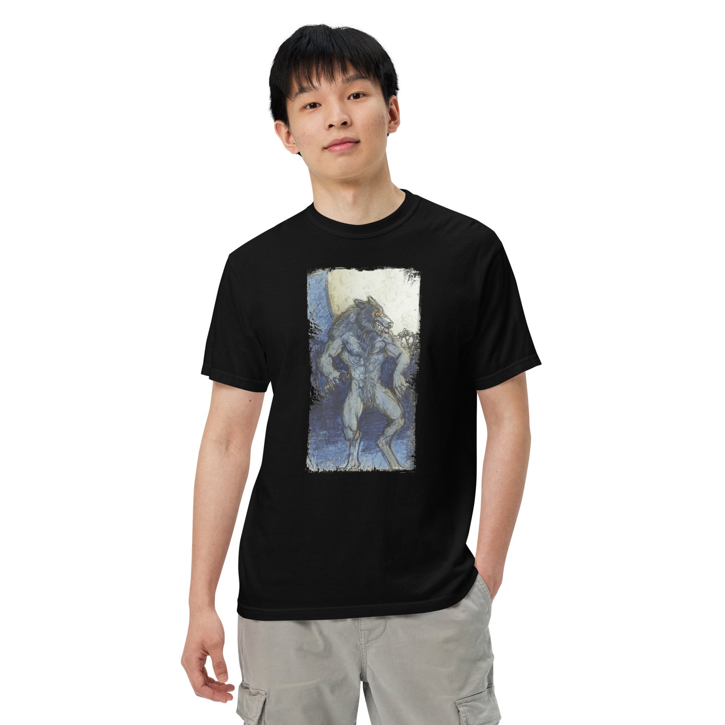 Dogman Blue Moon Men’s garment-dyed heavyweight t-shirt