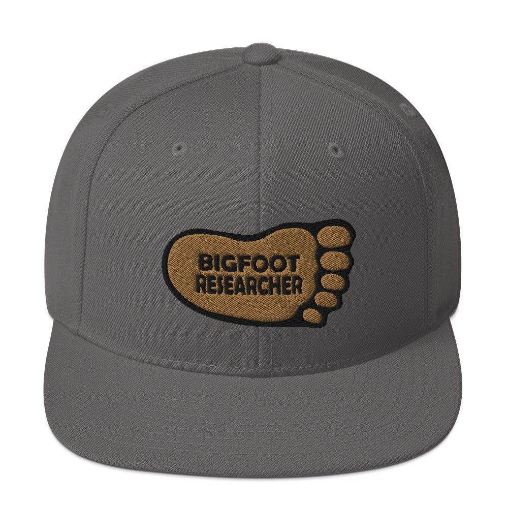 Grey Bigfoot Researcher Snapback Hat cryptidcurosities