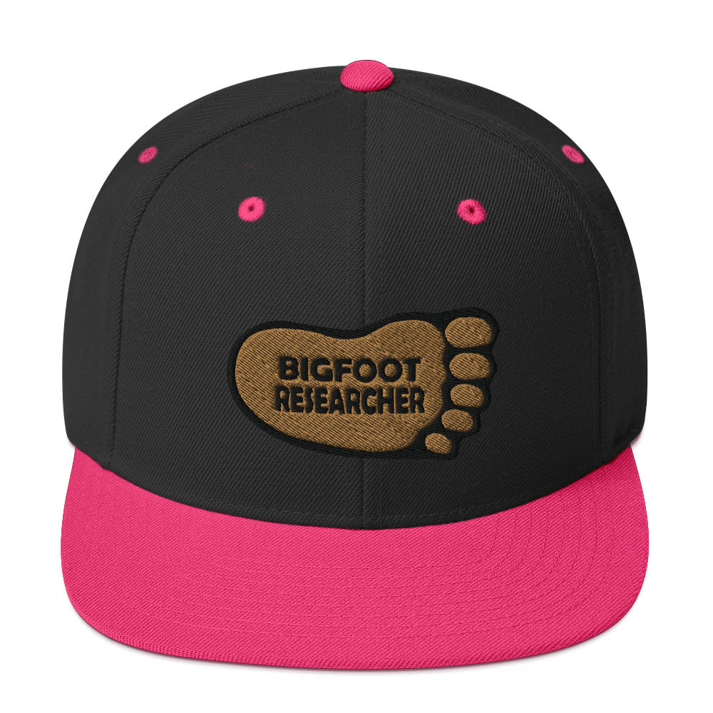 Hot Pink and Black Bigfoot Researcher Snapback Hat cryptidcurosities