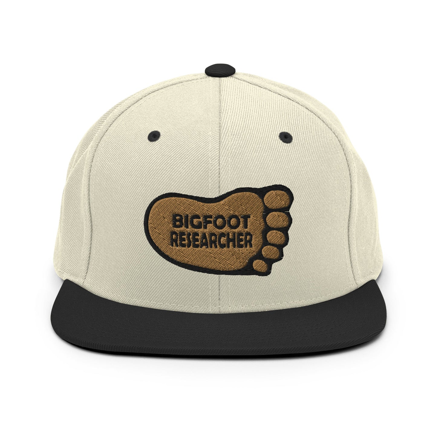 Natural Black Bigfoot Researcher Snapback Hat cryptidcurosities