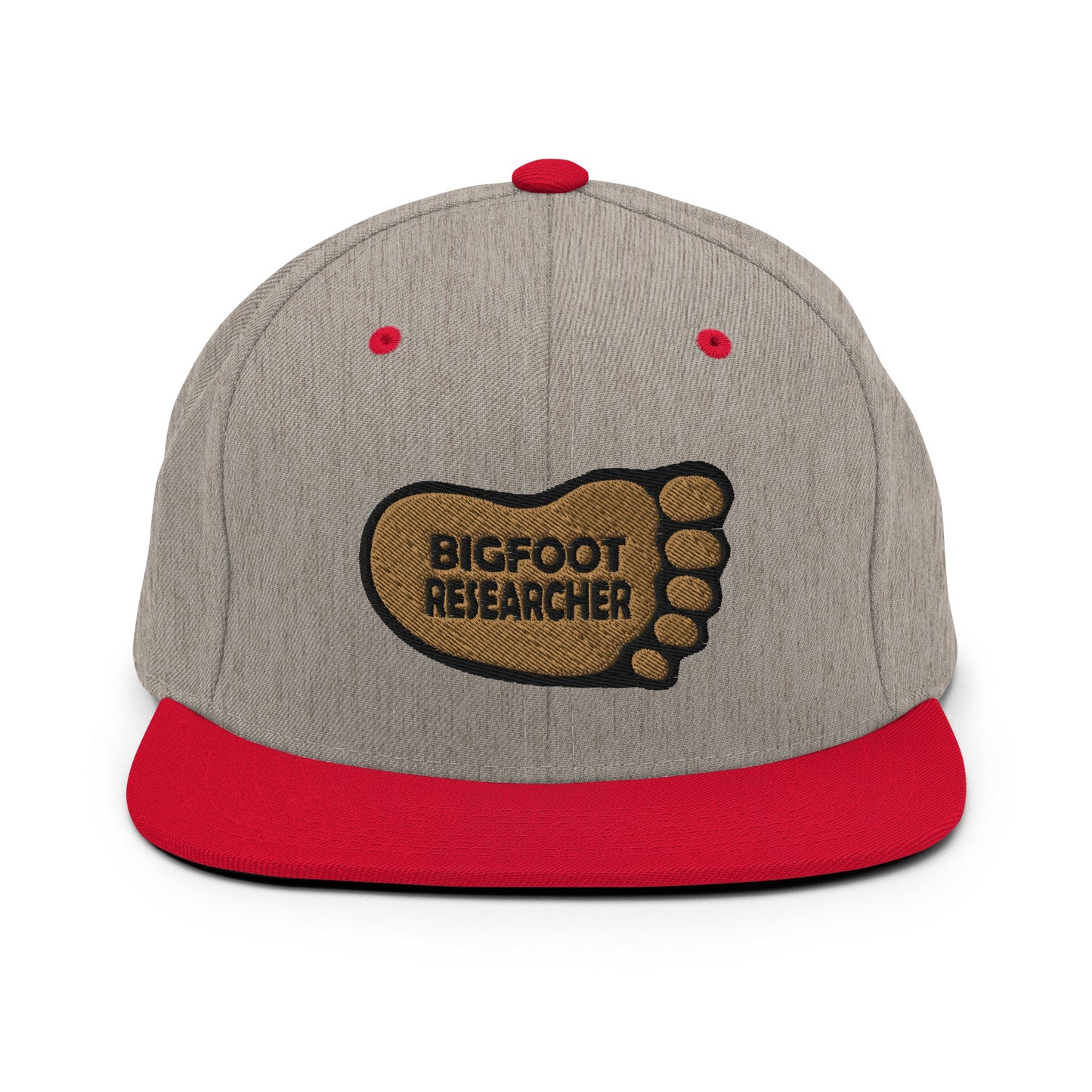 Heather Red Bigfoot Researcher Snapback Hat cryptidcurosities