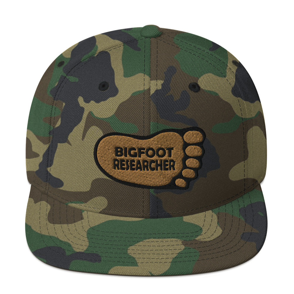 Camo Bigfoot Researcher Snapback Hat cryptidcurosities