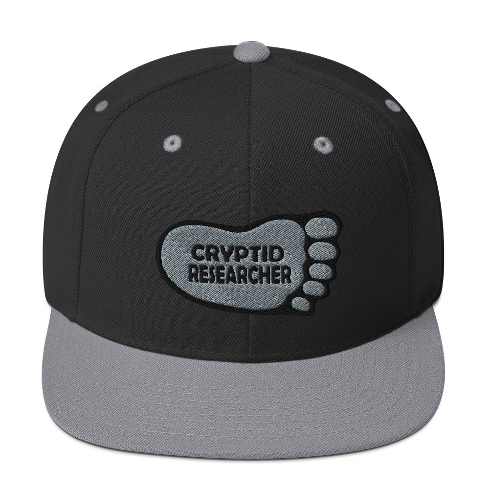 Black Grey Cryptid Researcher Snapback Hat cryptidcurosities