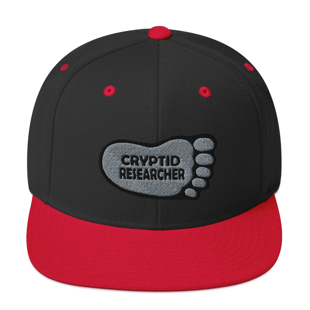 Black Red Cryptid Researcher Snapback Hat cryptidcurosities