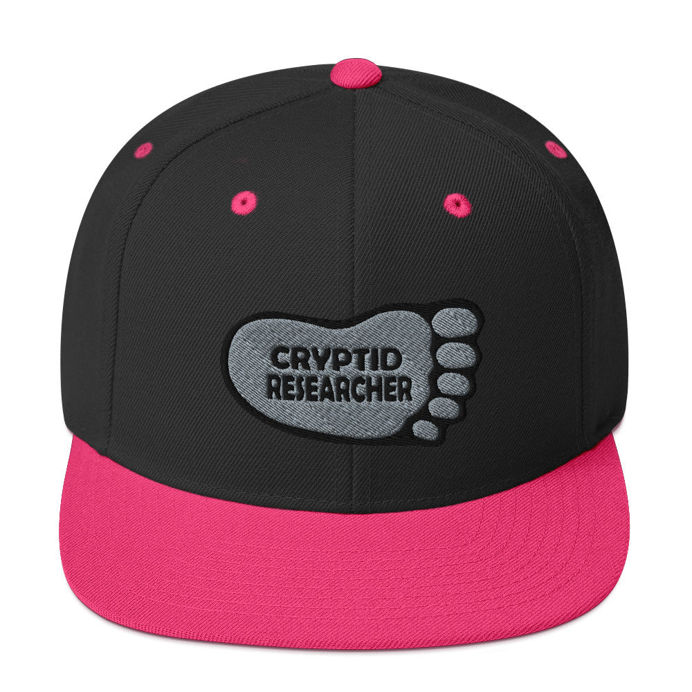 Hot Pink Black Cryptid Researcher Snapback Hat cryptidcurosities