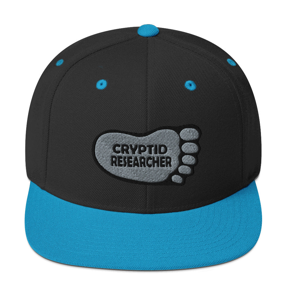 Black Teal Cryptid Researcher Snapback Hat cryptidcurosities