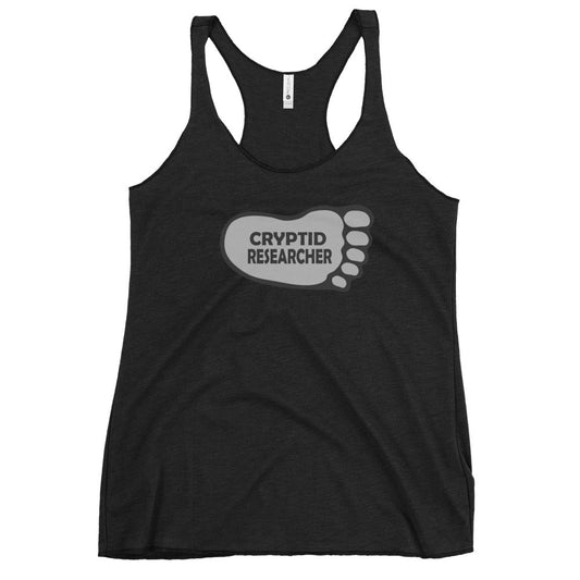 Vintage Black Cryptid Researcher Women's Racerback Tank cryptidcurosities