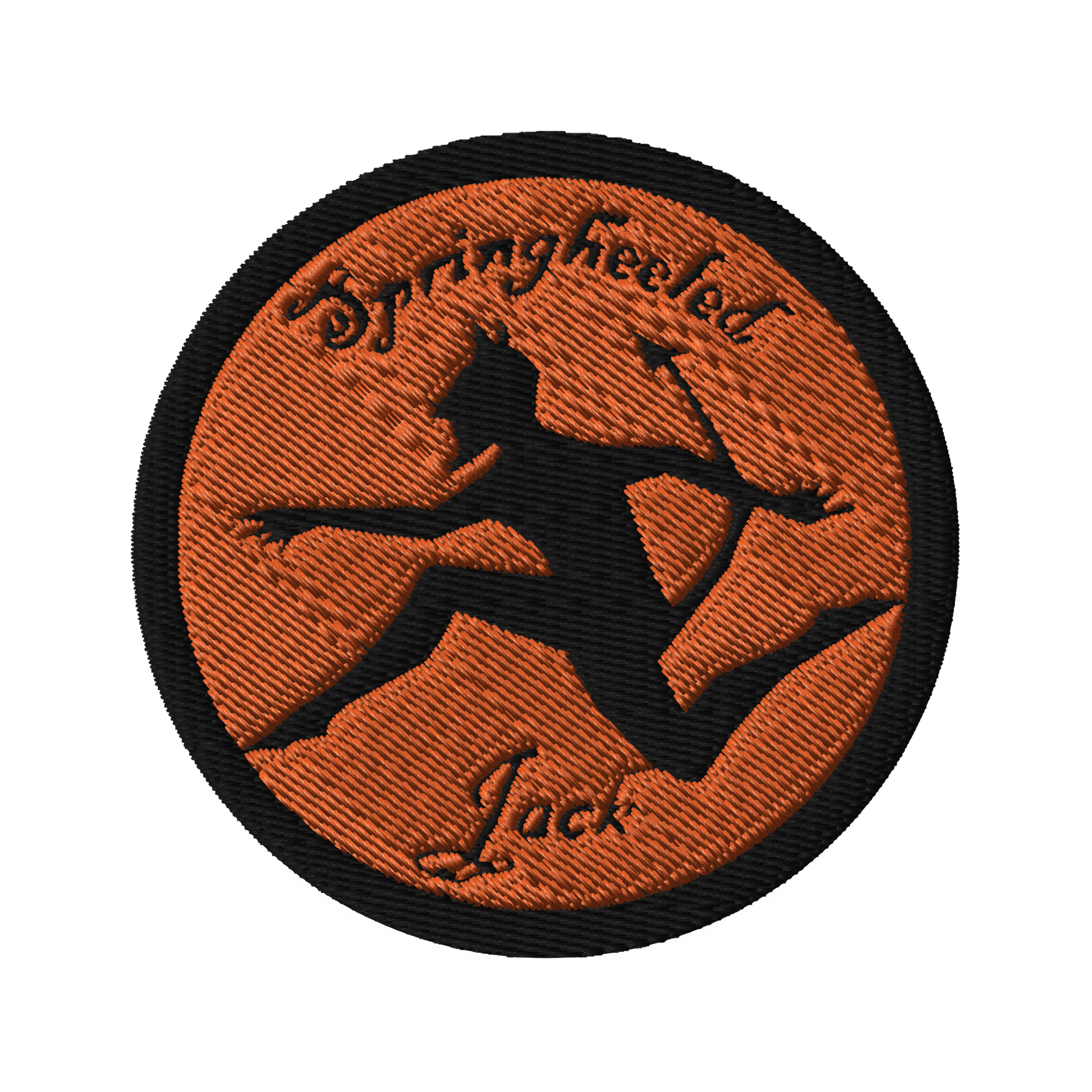Springheeled Jack Orange Black Embroidered patches cryptidcurosities